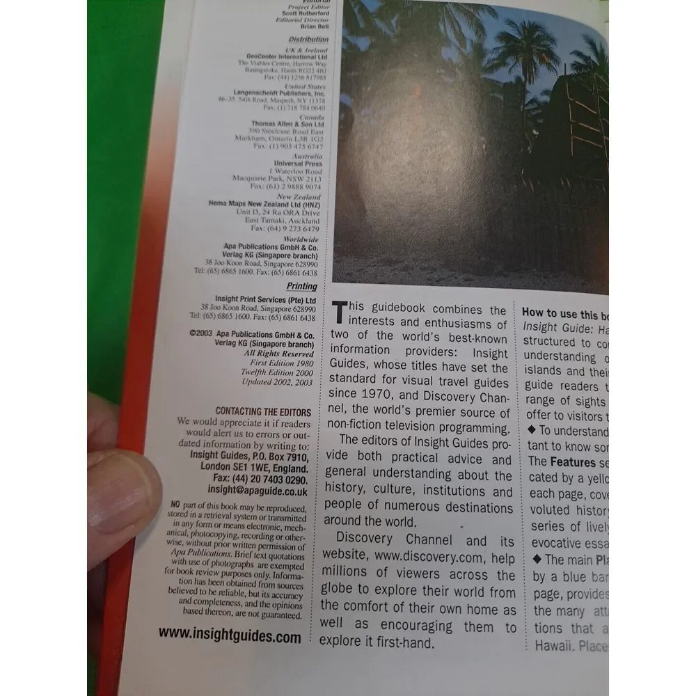 Insight Guide Hawaii / Paperback/ Discovery Channel/ 2003 / Great Condition‎